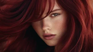 Burgundy brown hair