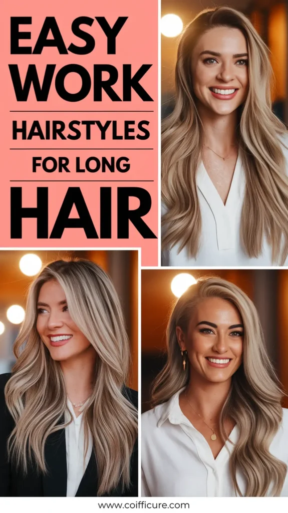 Collage Easy Work Hairstyles for Long Hair 2