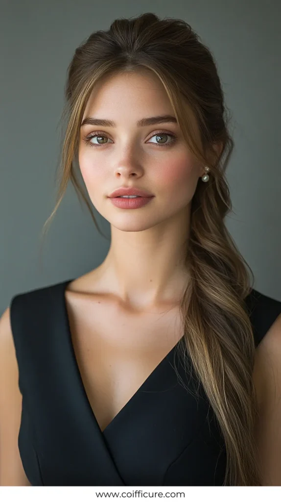 French Twist 2 Elegant Work Hairstyles for Long Hair 7
