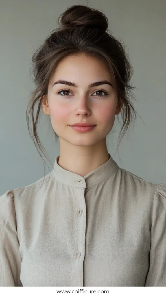 Messy Bun 1 Quick Work Hairstyles for Long hair 12