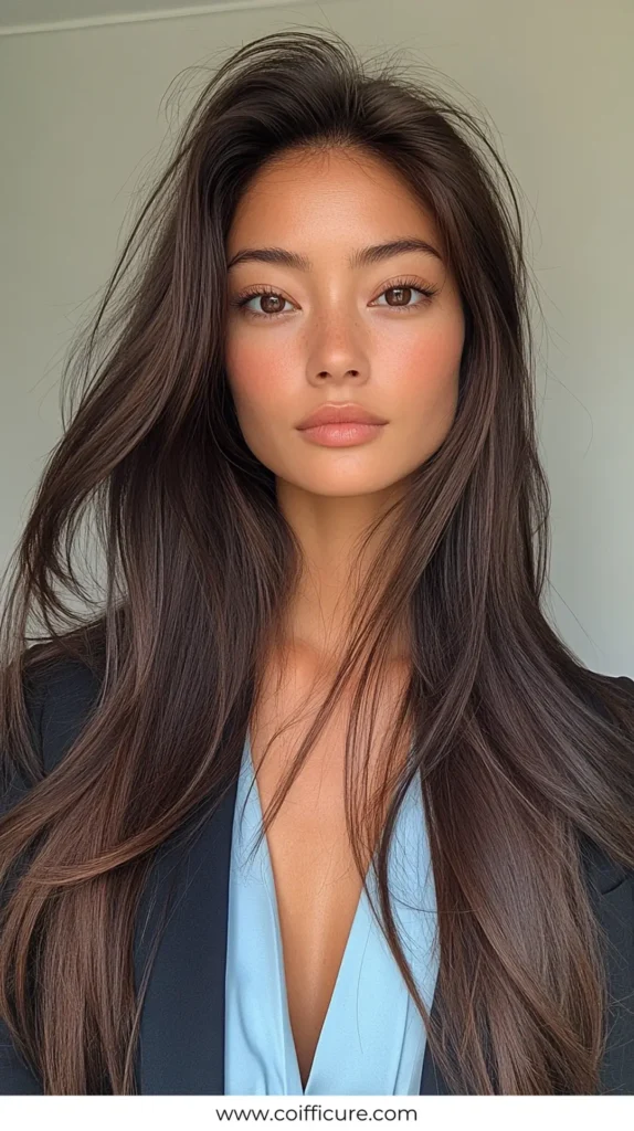 Smooth Blowout 2 Elegant Work Hairstyles for Long Hair 13