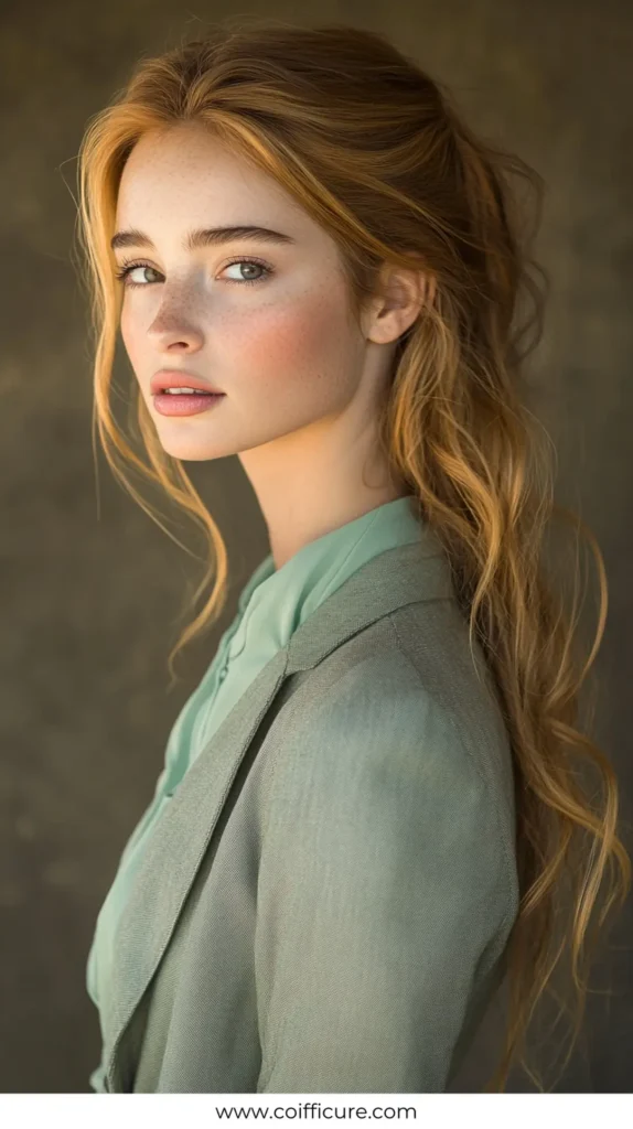 Wavy Ponytail 2 Elegant Work Hairstyles for Long Hair 16