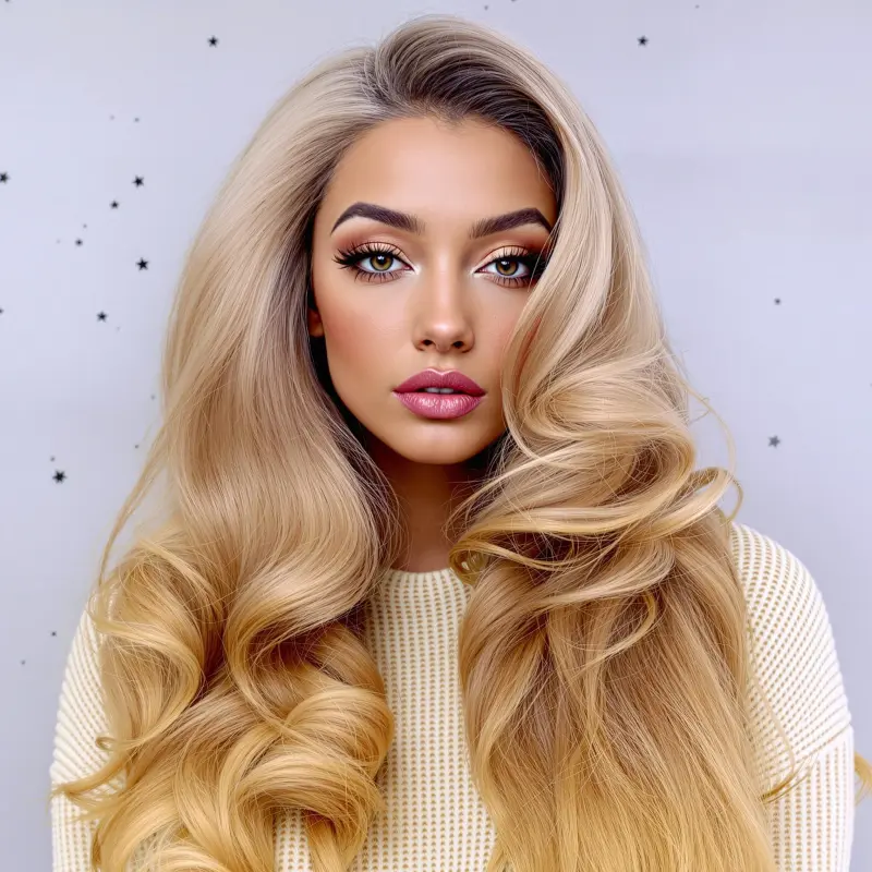 Unleash the Glam Wave - 90s blowout hair