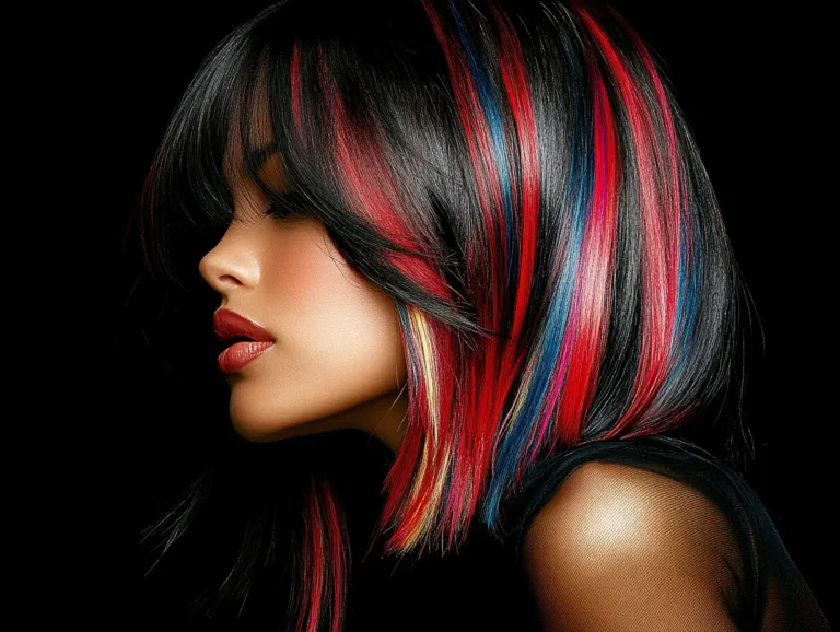black hair with highlights 1