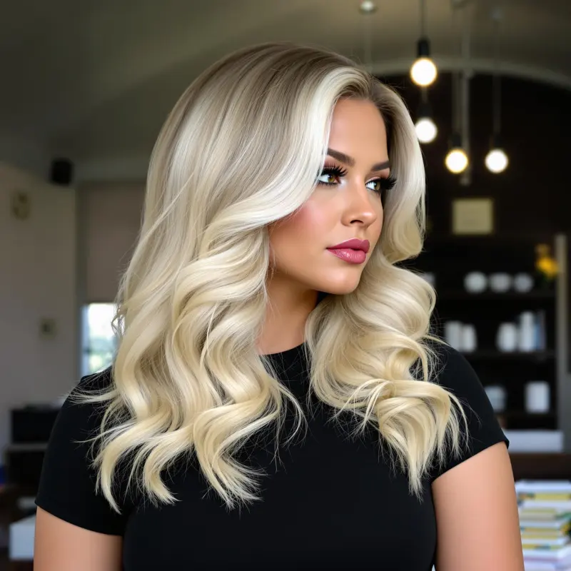 Dazzling Waves of Elegance - blonde bombshell hair