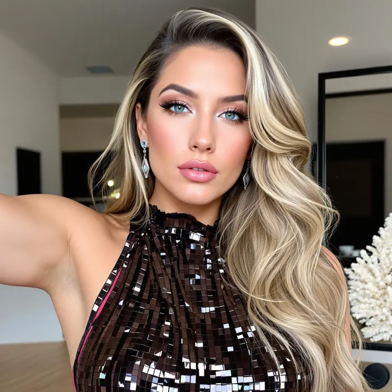 Sunlit Elegance: A Symphony of Glamour - blonde bombshell hair
