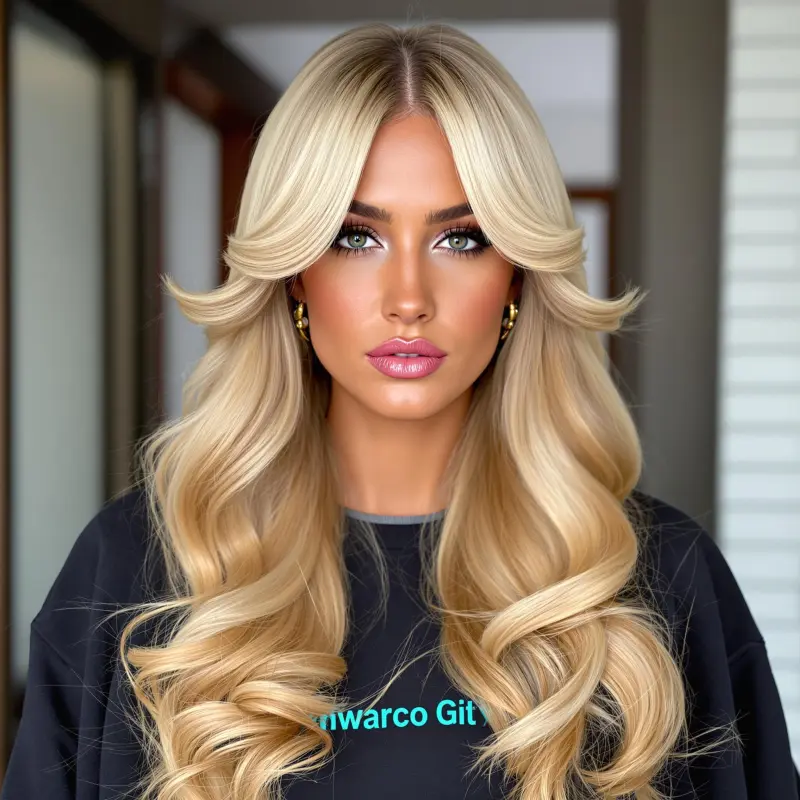 Enchanting Ocean Waves: A Breathtaking Blowout - blowout-hair