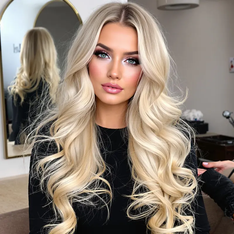 Luxe Blonde Glamour: A Wave of Confidence - blowout-hair