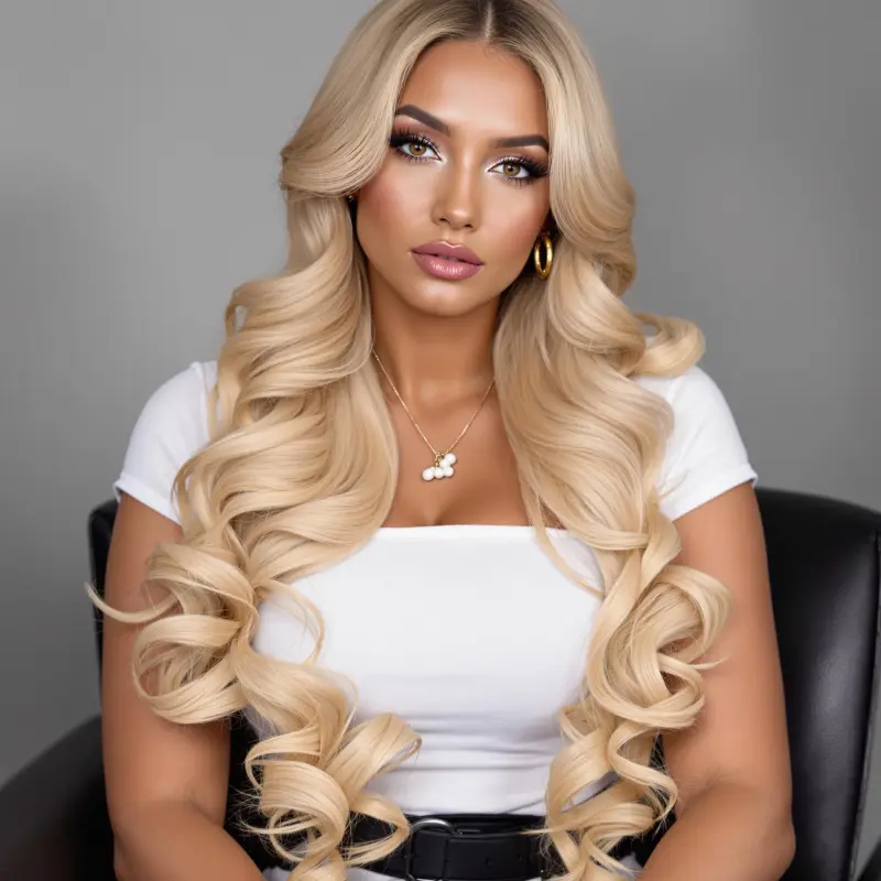 Sunlit Surfer Waves: Embrace Your Golden Transformation - blowout hair blonde