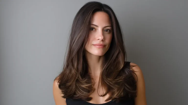 blowout hair brunette 1