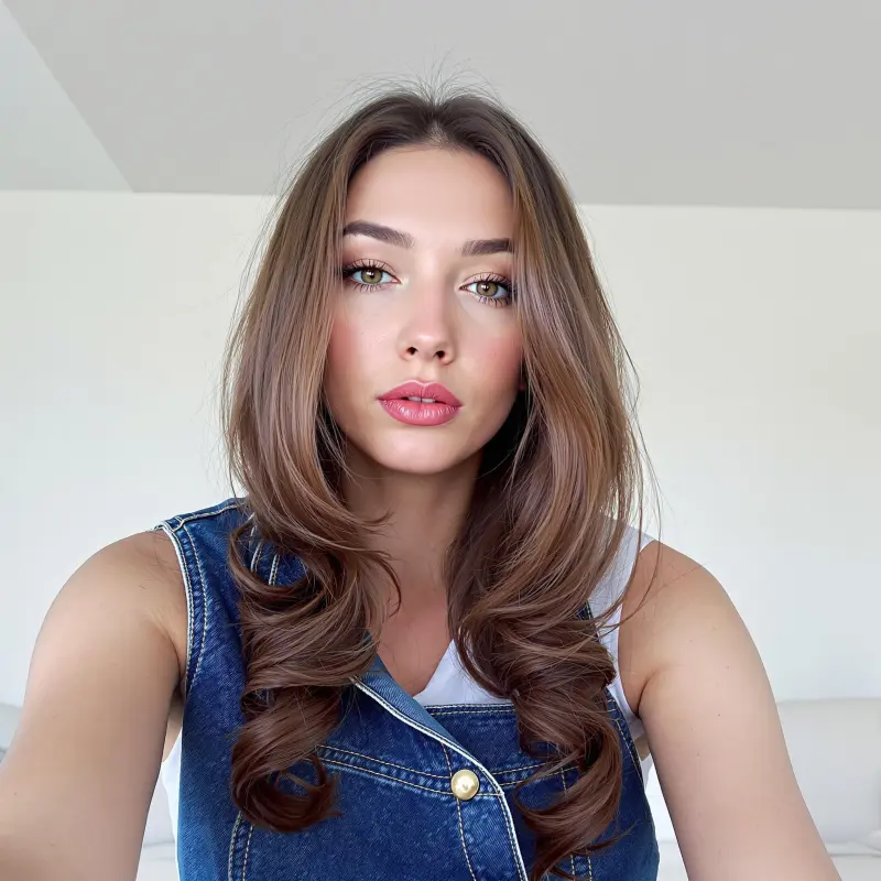 Voluminous Vibes: The Dazzling Brunette Blowout - blowout hair brunette