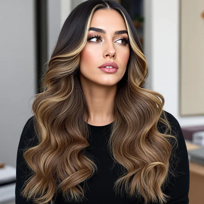 Brilliance Unleashed: The Enchanting Brunette Blowout - blowout hair brunette