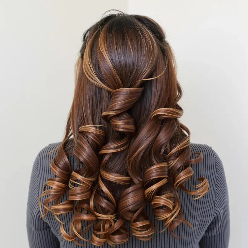 Enchanting Waves of Brunette Brilliance - blowout hair brunette