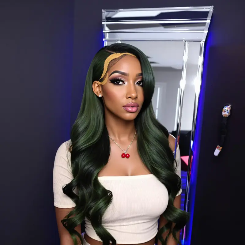 Ravishing Radiance: Unleash the Magic of Emerald Waves - blowout side part
