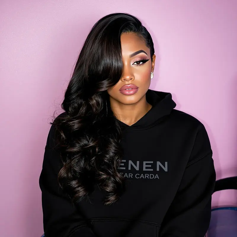 Voluminous Vixen: Waves with Allure - blowout side part