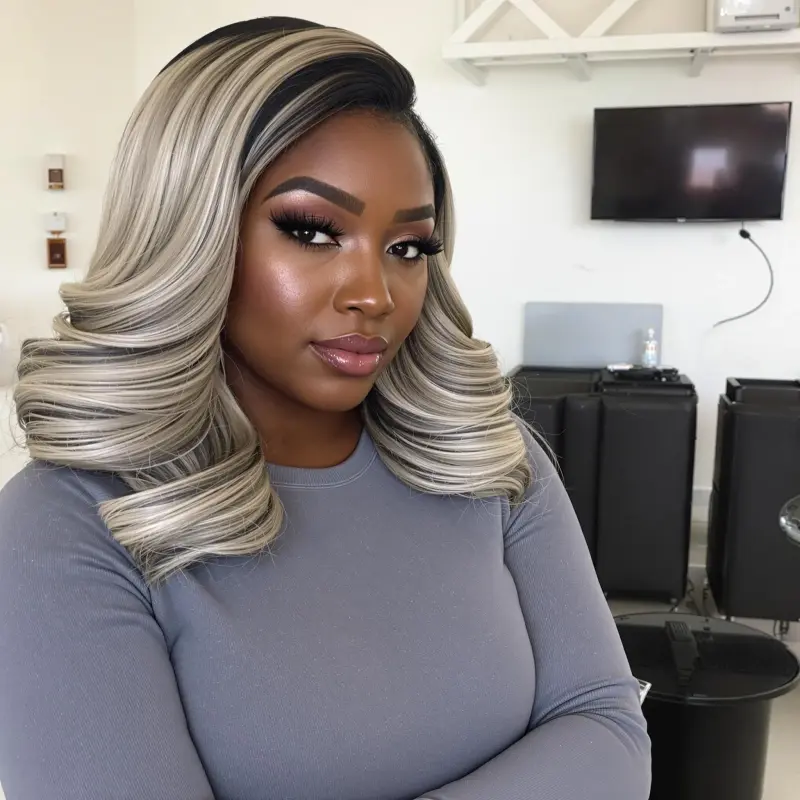 Dazzling Waves of Elegance - blowout side part