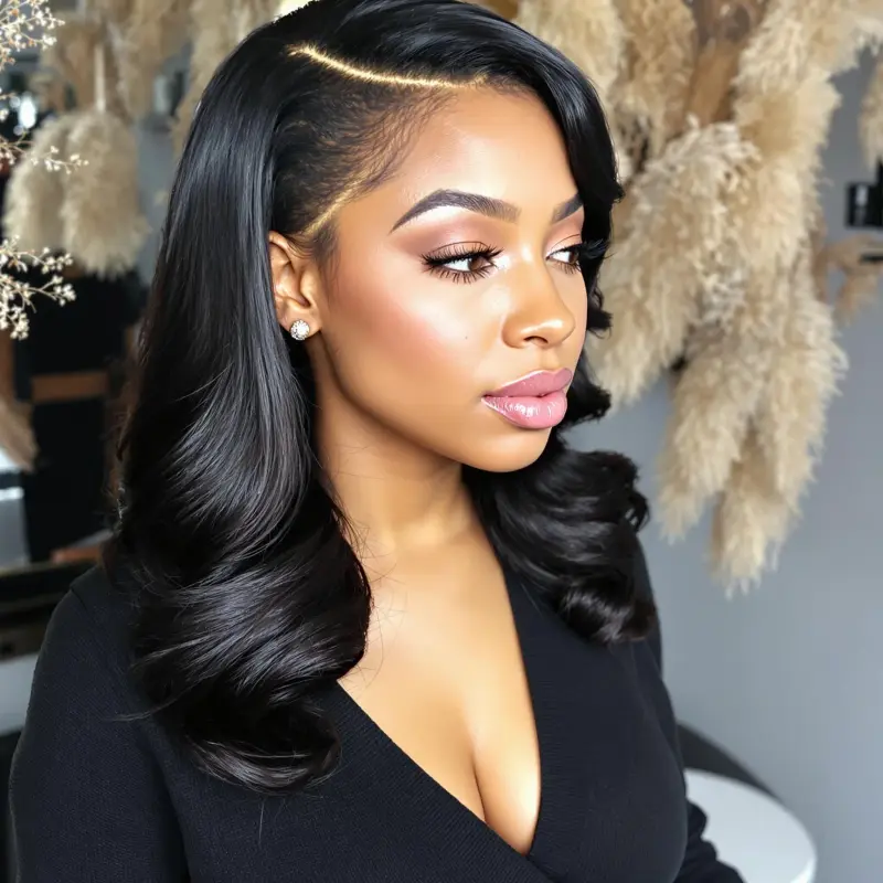 Effortless Glam: The Ultimate Blowout Transformation - blowout side part