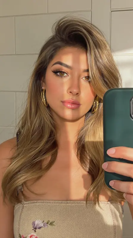 Golden Glow: Your Luminous Locks - long blowout hairstyles