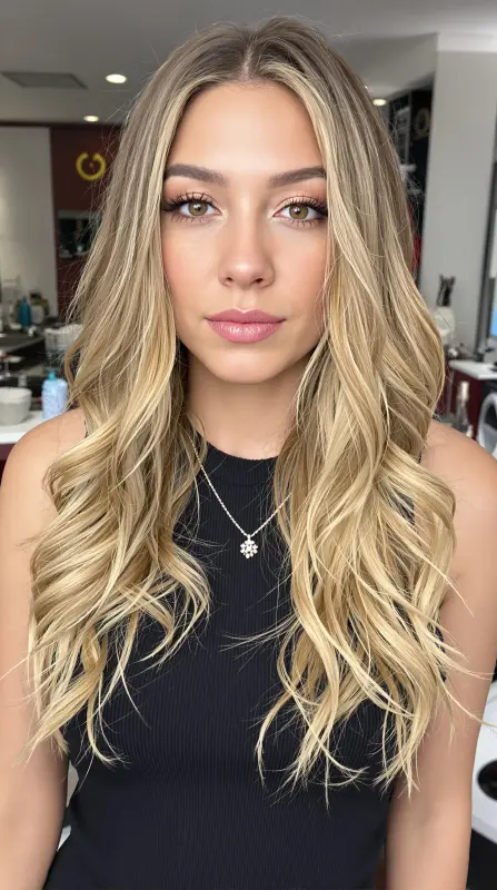 Sunlit Elegance: Luxurious Waves That Captivate - long blowout hairstyles