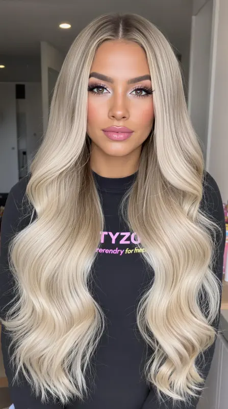 Elegance on the Waves: A Glamorous Transformation - long blowout hairstyles