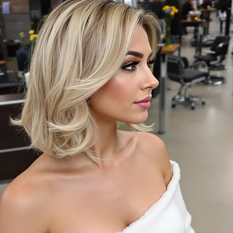 Whispering Waves: The Sophisticated Blonde Bob - old money blonde hair