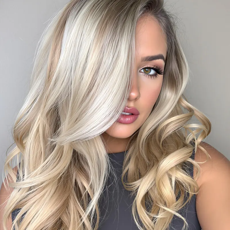 Enchanting Elegance: The Blonde Waves of Old-World Charm - old money blonde hair