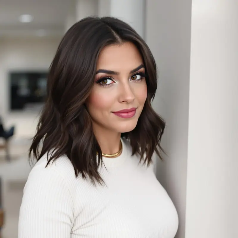 Effortless Glamour in Luxe Waves - old money brunette hair