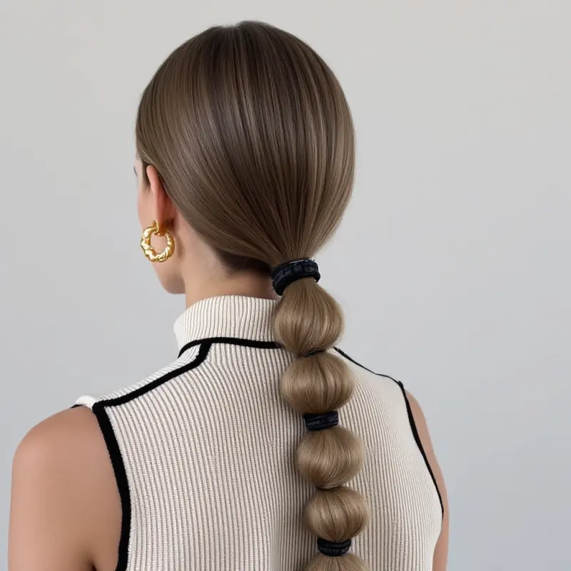 Effortless Opulence: The Bubble Braid Revival - old money hair women