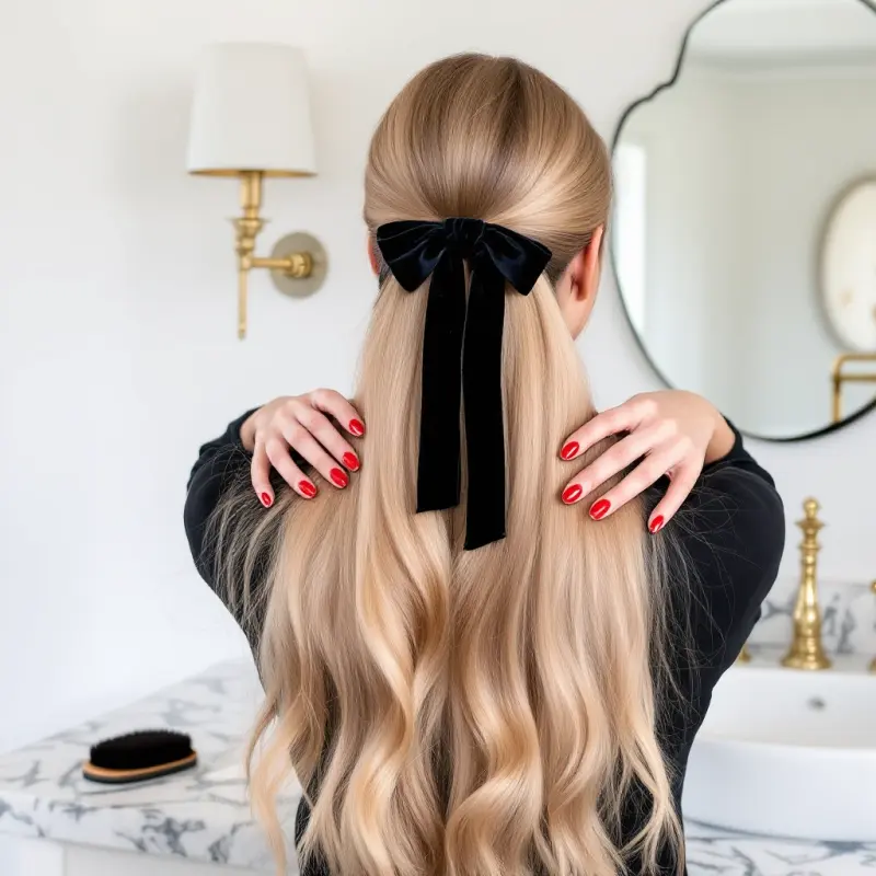 Enchanting Waves: Modern Majesty Meets Classic Chic - old money hair women
