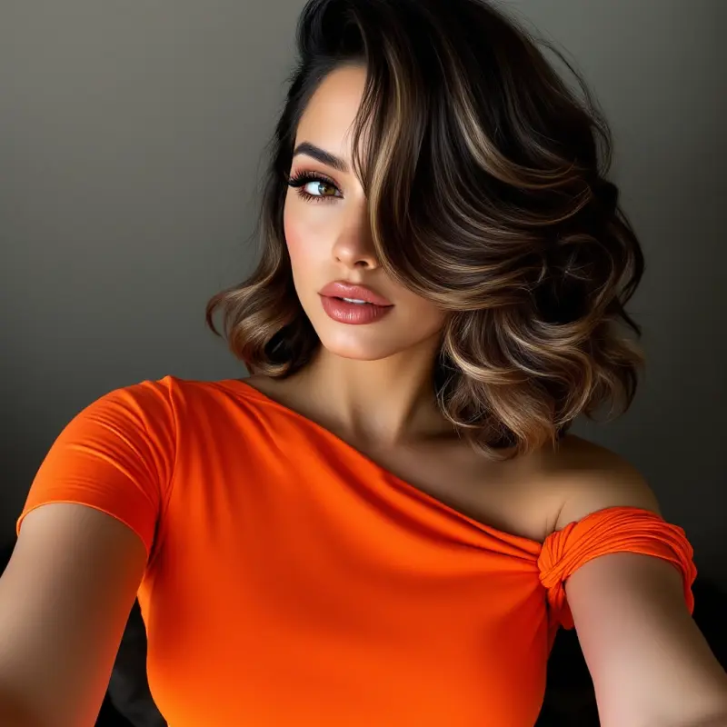 Auburn Elegance: A Dance of Waves and Grace - old money short hair