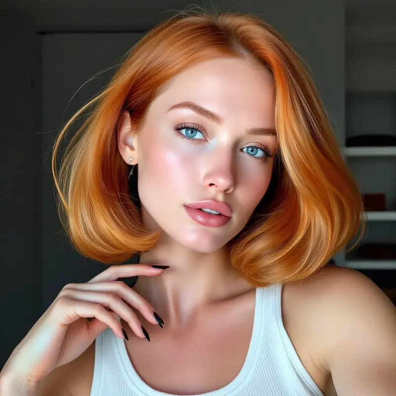 Auburn Waves: A Symphony of Timeless Sophistication - old money short hair