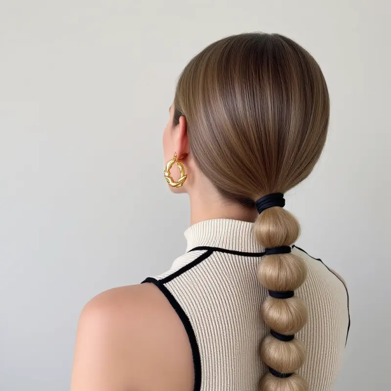 Luxe Bubble Ponytail: A Timeless Twist - old money style hair