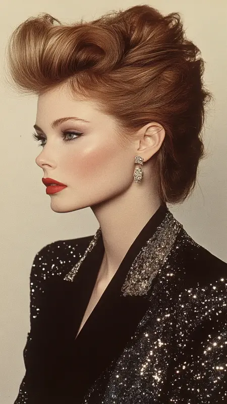 Radiant Retro Glam: The Rhapsody of 80s Prom Waves - 80s Prom Hair
