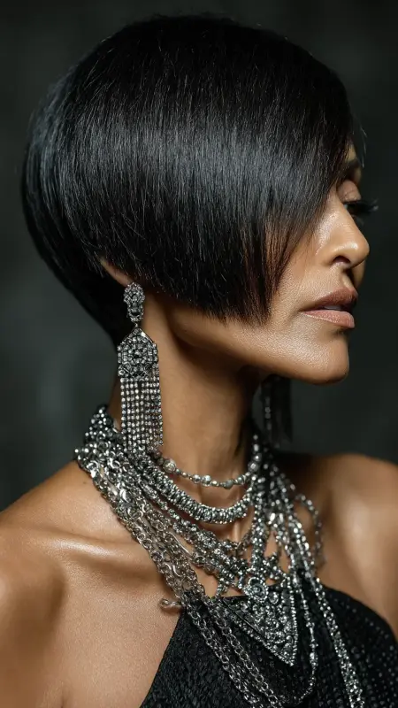 A-Line Bob with Deep Side Part - bob haircuts for women over 60 with fine hair