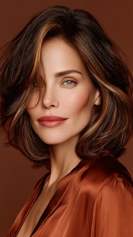 A-Line Bob with Face-Framing Highlights - Medium Length Bob Haircuts For Women Over 50