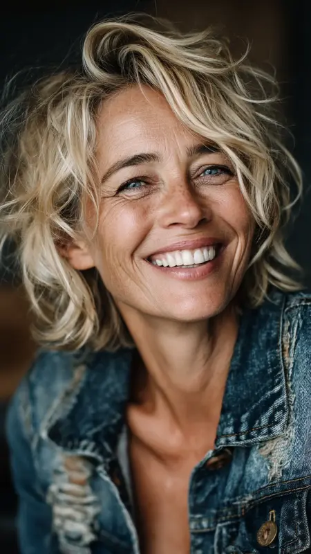 Airy Layers with Tousled Finishh - Medium length hair with layers over 60 older women