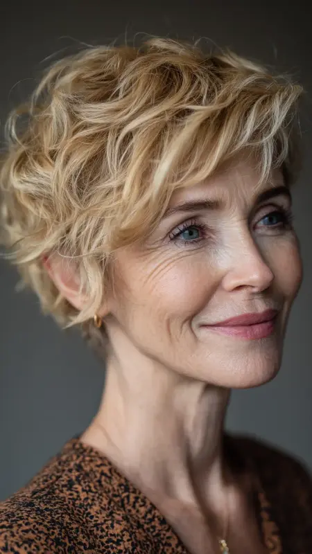 Airy Pixie with Wispy Layers - Pixie hairstyles for older women over 60