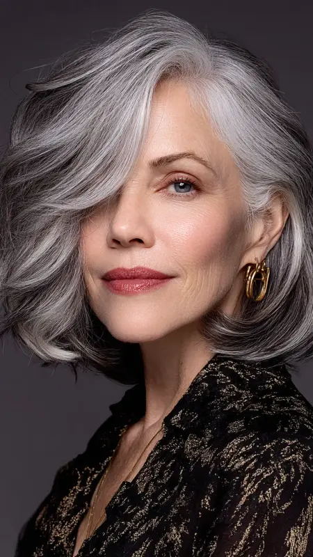 Angled Bob - Short hairstyles for women over 60 with wavy hair