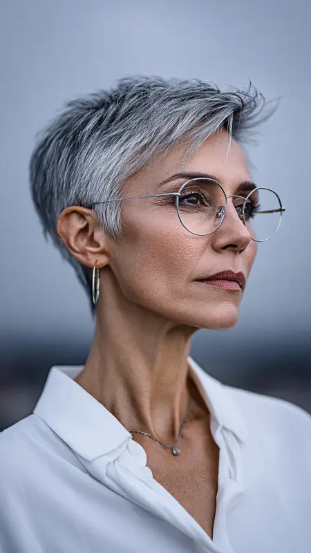 Angled Pixie Cut - pixie haircuts for women over 60