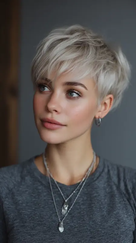 Ash Blonde Pixie Cut - Low maintenance hair color