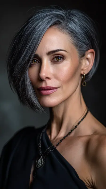 Asymmetrical Bob - Medium Length Bob Haircuts For Women Over 50