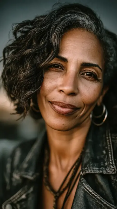 Asymmetrical Bob with Waves - Hairstyles For Black Women Over 50