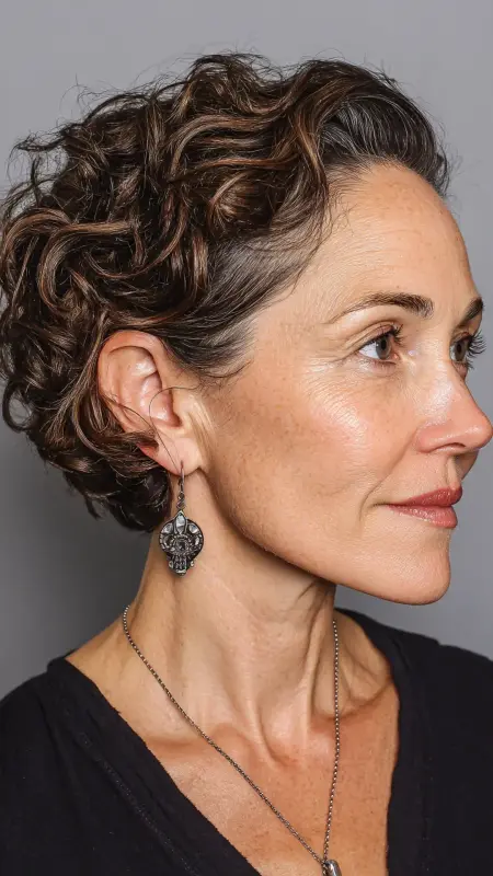 Asymmetrical Curly Cut - Hairstyles For Women Over 60 With Curly Hair