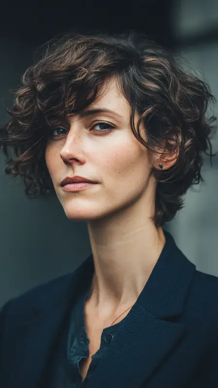 Asymmetrical Permed Pixie - Permed pixie hairstyles
