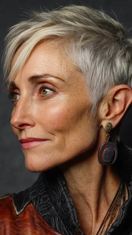 Asymmetrical Pixie - Short pixie hairstyles for older women