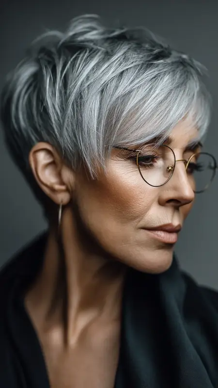 Asymmetrical Pixie - pixie haircuts for women over 60