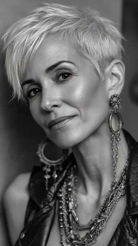 Asymmetrical Short Cut - Hairstyles for women over 70 with fine hair