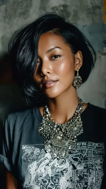 Asymmetrical Stacked Bob - Stacked Bob Haircut For Fine Hair