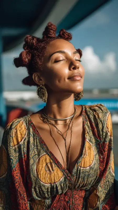 Bantu Knots on Short Hair - Airport Hairstyles for Short Hair