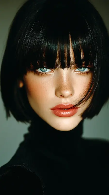 Blunt-Cut Bangs and Bob - Glass Hair